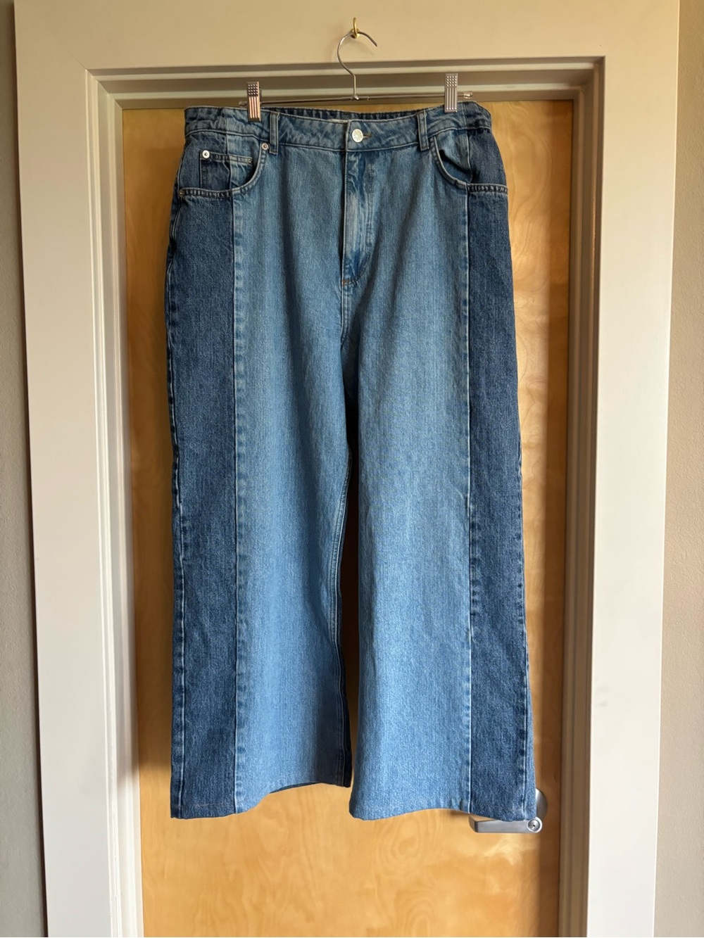 NA-KD Wide Leg Side Panel Jeans, EU Size 44 (US ~14)